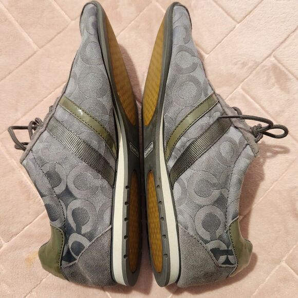 COACH Sneakers For Women Size US 11 M Gray Kathleen Coach Logo Leather - Picture 5 of 12
